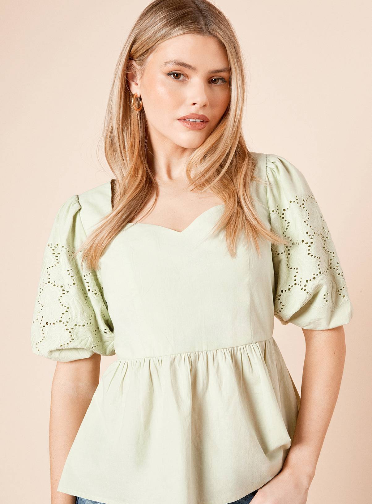 DOROTHY PERKINS Cutwork Sleeve Poplin Blouse 10 - Image 2